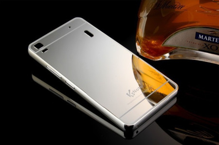 Добави още лукс Бъмпъри за телефони Луксозен алуминиев бъмпър с твърд гръб огледален за Lenovo A7000 / Lenovo K3 NOTE сребрист
